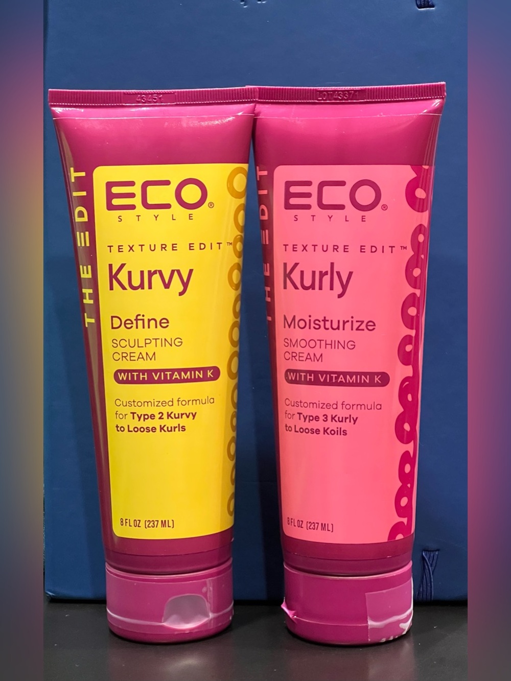 Eco Style: Kurvy Define Sculpting Cream & Kurly Moisturize Smoothing Cream.